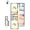グリシーヌ 2LDKの間取り