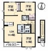 スカイハイツ坪生 A棟 3LDKの間取り