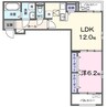 カーサ・ソレイユ　Ｂ 1LDKの間取り
