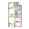 カーサ・ソレイユ　Ａ 1LDKの間取り