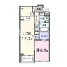 カーサ・ソレイユ　Ａ 1LDKの間取り