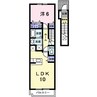 フラワーノートＢ 1LDKの間取り