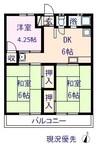 リバーサイドハウス 3DKの間取り