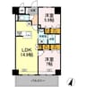 セレーノ福山駅前 2LDKの間取り