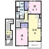 カーサフィオーレＡ 2DKの間取り