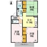 セジュール岡本 B 3DKの間取り