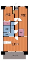 エバーグリーン福山西町 2LDKの間取り