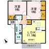 グレイス C棟 2LDKの間取り