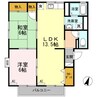 ピースフルいのうえ A棟 2LDKの間取り