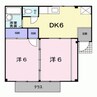 シティハイツ幸Ａ 2DKの間取り