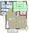 ミレニアム榮 2DKの間取り