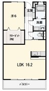 エトワール新涯 1LDKの間取り