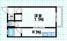 エメローズ浅利 1Kの間取り