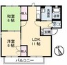 ディアスSUND棟 2LDKの間取り