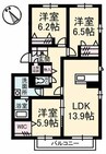 グランベレオハピネスB棟 3LDKの間取り