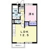 ニューエルディムハピネスＢ 1LDKの間取り