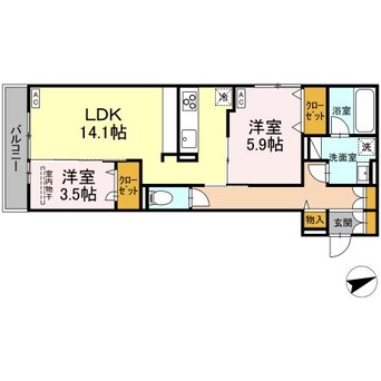 間取図 D-residence東手城