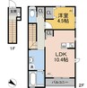 ディアレスト 1LDKの間取り