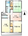 ファミール西深津 3DKの間取り