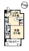 フラットリア御船 1LDKの間取り