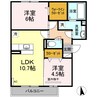 グラース千田 2LDKの間取り