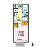 エクセル仲上 1Kの間取り
