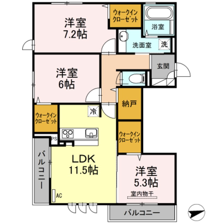 間取図 D-room紗都