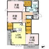 D-room紗都 3LDKの間取り