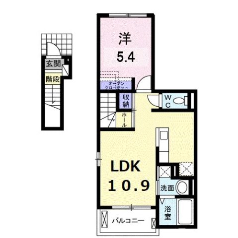ノースカントリーＳ 1LDKの間取り
