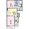 アプロード 2DKの間取り