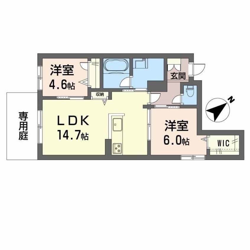 間取図 エクラージュ多治米Ⅱ