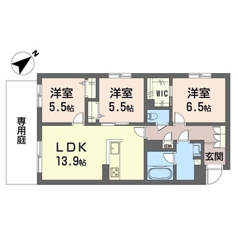 間取図 エクラージュ多治米Ⅱ