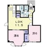 ラーカイラム 2LDKの間取り
