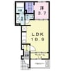 ラヴァンドＡ 1LDKの間取り