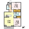 サニーコート木之庄 2LDKの間取り