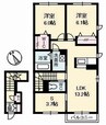 グランドール川口C棟 2LDK+Sの間取り