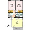 シャトレー２１　B 2DKの間取り