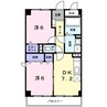ボナールフェンテ 2DKの間取り