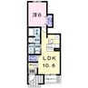 ティファニー 1LDKの間取り