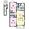 オルトシアＣ 2LDKの間取り
