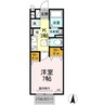 エクセル仲上 1Kの間取り
