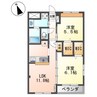グランコスモＡ 2LDKの間取り