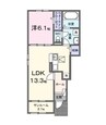 今津町アパート 1LDKの間取り