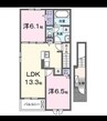 今津町アパート 2LDKの間取り