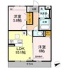 D-ROOM LIFE 2LDKの間取り