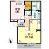 プランドール曙 1LDKの間取り