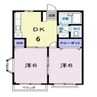 ドリームハイツ 2DKの間取り
