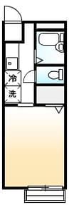 サンライフ多治米 1Kの間取り