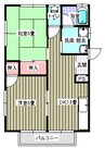 コーポ明王台 2DKの間取り