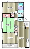 エトワール梶田 3DKの間取り